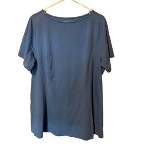 Denim & Co Blue Oversized Short Sleeve T-Shirt